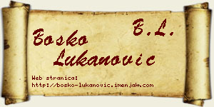 Boško Lukanović vizit kartica